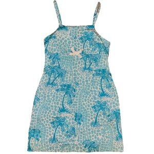 NWOT Lilly Pulitzer Vintage 1990s Tropical Blue & White Bow Shift Dress US 6
